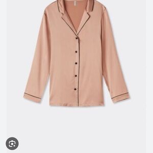 Intimissimi Tan Pajama Top with Black Trim